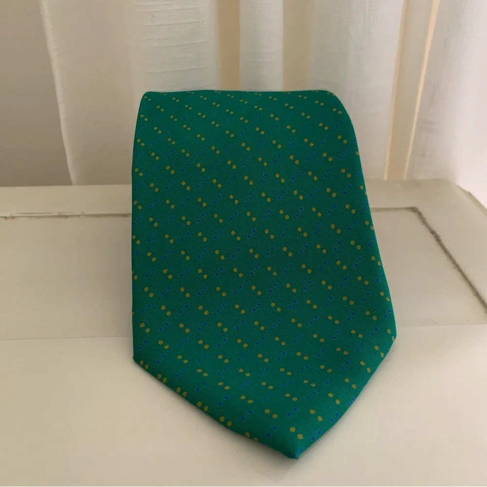Etro 100% Silk Tie Emerald Green - Picture 3 of 8